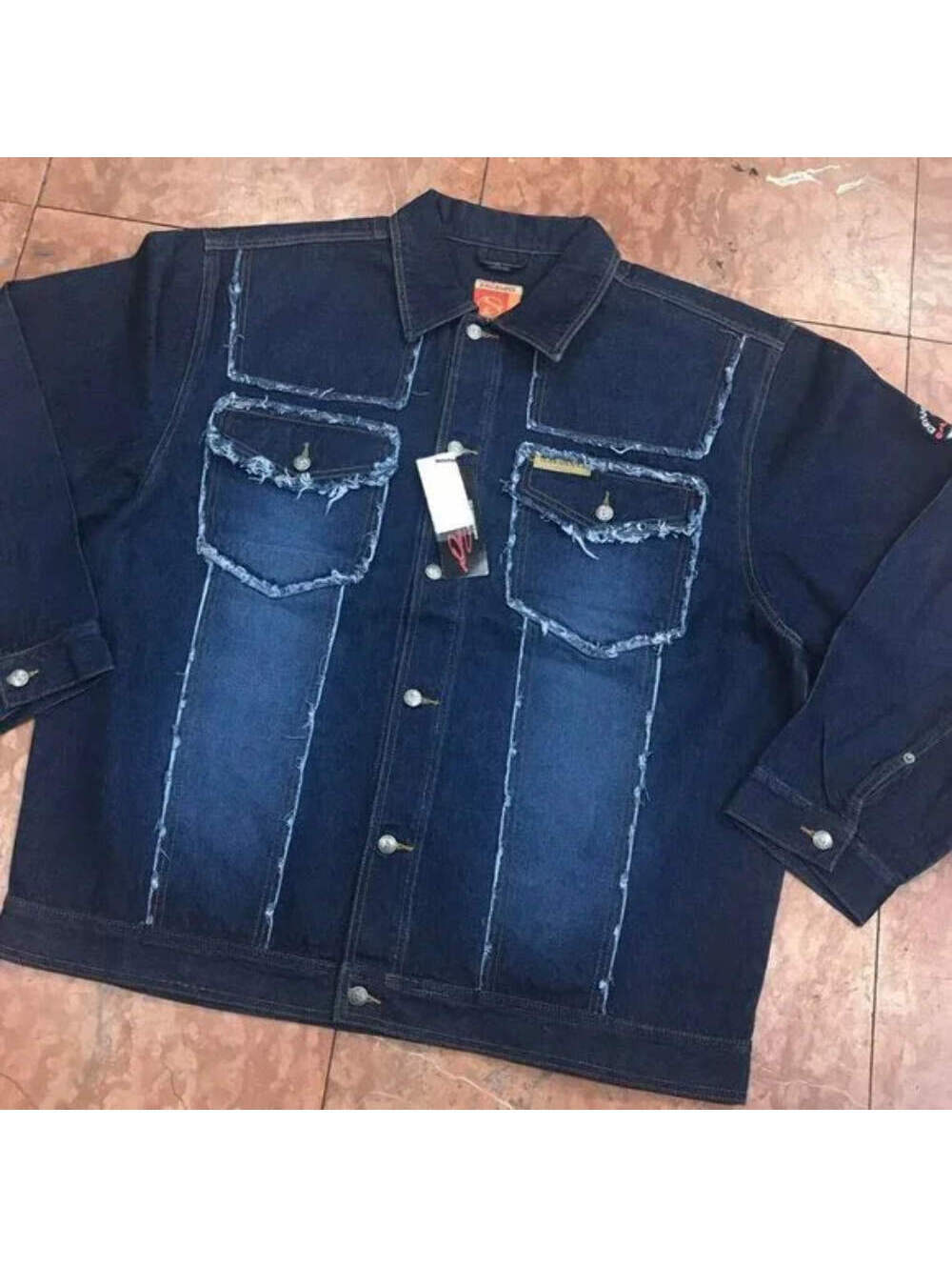 Men's Davoucci Dk Blue Blast Casual Denim Jacket NWT